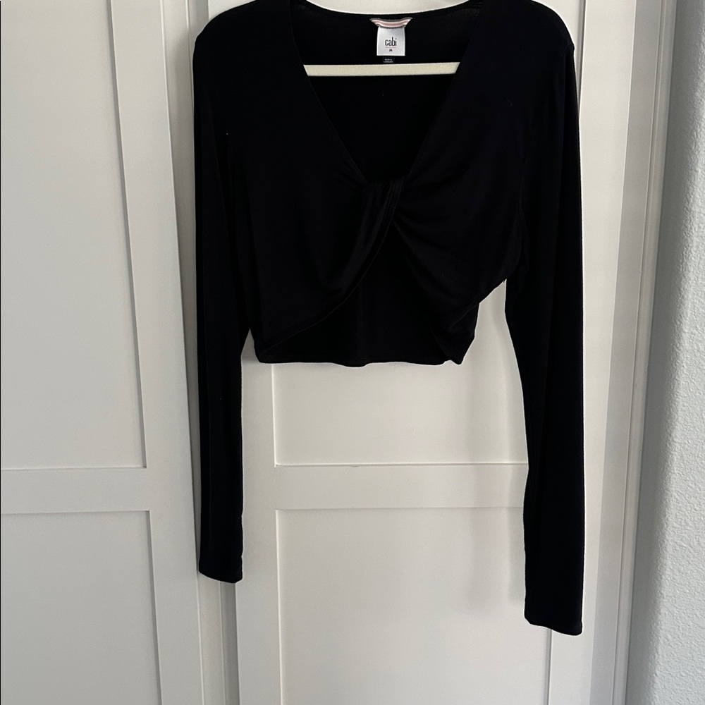 Chic Black Long Sleeve Crop Top